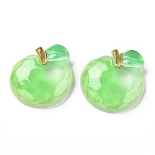 ARRICRAFT Transparent Resin Cabochons, Apple, Lime, 20x19.5x6mm