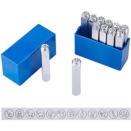 SUPERFINDINGS 9PCS 12mm Number Stamp Set Carbon Steel Punch Set Numbers 0-9  Leather Craft Stamp Jewelry Metal Stamping Tools for Imprinting Metal Wood