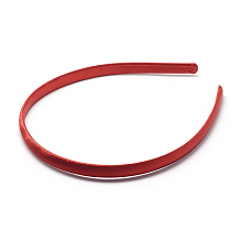 Honeyhandy Plain Plastic Hair Band Findings, No Teeth, Covered with Cloth, Red, 120mm, 9.5mm