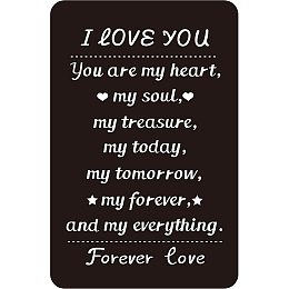 FINGERINSPIRE 3x2 Inch Engraved Wallet Insert Card, I Love You Forever, Soulmate Anniversary Card Gifts for Him Her, for Boy/Girlfriend Husband Wife, Valentine's Gifts for Men Women