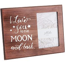 FINGERINSPIRE 10x8inches/25X20cm Memorial Picture Frame I Love You Picture Frame - Rectangle Shaped Natural Wood Photo Frame with I Love You to The Moon and Back Saying