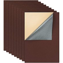 BENECREAT 12PCS Velvet (Saddle Brown) Fabric Sticky Back Adhesive Felt Sheet11.5"x15.5", Self-Adhesive, Durable and Water Resistant, Multi-purpose, Ideal for Art and Craft Making