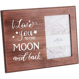 FINGERINSPIRE 10x8inches/25X20cm Memorial Picture Frame I Love You Picture Frame - Rectangle Shaped Natural Wood Photo Frame with I Love You to The Moon and Back Saying