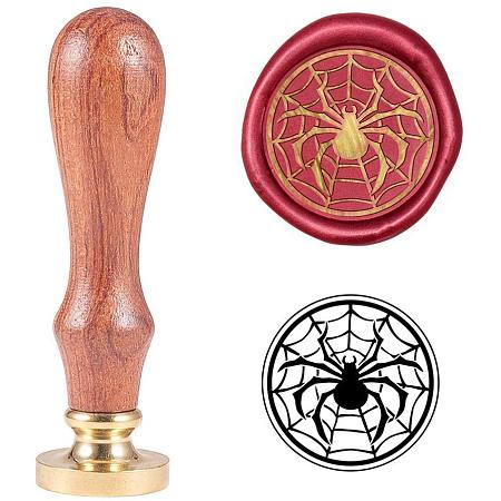 PH PandaHall Spider Web Wax Seal Stamp Halloween Party Invitation Sealing Stamp for Embellishment of Envelopes, Wine Packages, Gift Packing, Greeting Cards