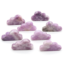 Honeyhandy Natural Lilac Jade Display Decorations, for Home Office Desk, Cloud, 30~33x50~53x7mm