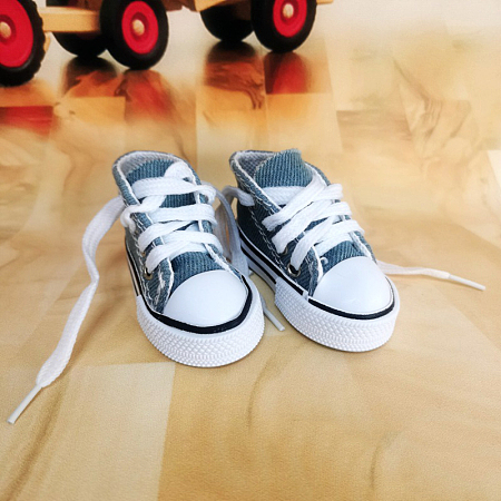 Honeyhandy Cloth Doll Canvas Shoes, Sneaker for BJD Dolls Accessories, Steel Blue, 55x29x40.5mm