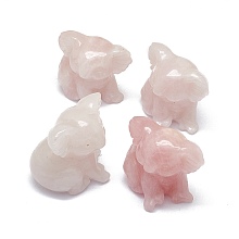 Honeyhandy Natural Rose Quartz Sculpture Display Decorations, for Home Office Desk, Koala, 24~27x26~30.5x29~30mm