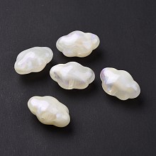 Honeyhandy Opaque Acrylic Beads, Glitter Beads, Cloud, Beige, 16.5x26x13mm, Hole: 2mm, about 150pcs/500g