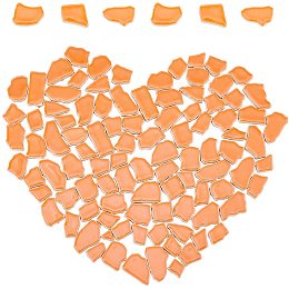 GORGECRAFT 77Pcs Mosaic Tiles, Irregular Shape Ceramic Mosaic Tiles Stained Porcelain Stone Home Decoration for DIY Plates Picture Frames Flowerpots, Dark Orange