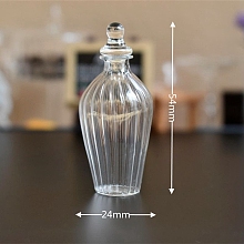 Miniature Glass Bottle, with Lid, for Dollhouse Accessories Pretending Prop Decorations, Clear, 24x54mm