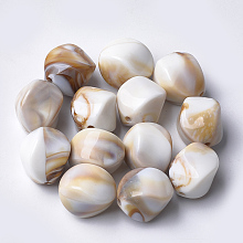 Honeyhandy Acrylic Beads, Imitation Gemstone Style, Nuggets, Linen, 15.5x12x12mm, Hole: 1.8mm, about 310pcs/500g