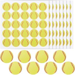 OLYCRAFT 625pcs Football Helmet Stickers 1.1 Inch Baseball Stickers Self Adhesive Helmet Stickers Yellow Baseball Stickers Waterproof Baseball Helmet Decal for Youth Football Baseball Hockey Trophy