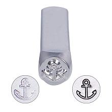 BENECREAT 6mm 1/4" Anchor Design Stamps, Metal Punch Stamp Stamping Tool - Electroplated Hard Carbon Steel Tools to Stamp/Punch Metal, Jewelry, Leather, Wood