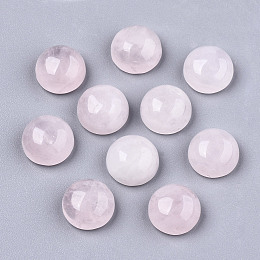 Honeyhandy Natural Rose Quartz Cabochons, Half Round/Dome, 8x3~4mm