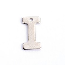 Honeyhandy 304 Stainless Steel Letter Charms, Letter.I, 11x5.5x0.5mm, Hole: 1mm