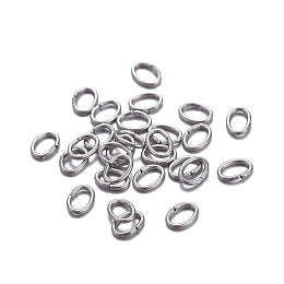 Honeyhandy 304 Stainless Steel Jump Rings, Open Jump Rings, Oval, Stainless Steel Color, 24 Gauge, 3.5x2.5x0.5mm, Inner Diameter: 1.5x2.5mm