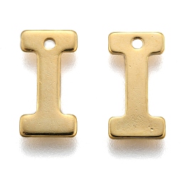 Honeyhandy 304 Stainless Steel Charms, Letter, Initial Charms, Letter.I, 11x6~12x0.8mm, Hole: 1mm