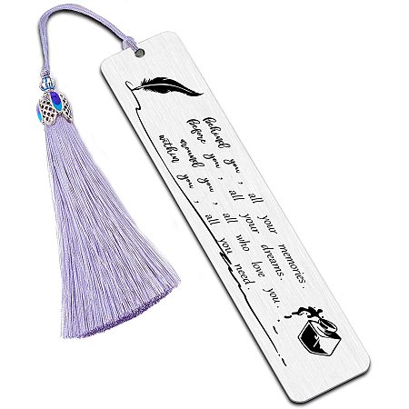 FINGERINSPIRE Inspirational Words Stainless Steel Bookmarks - Behind You, All Your Memories Metal Engraved Bookmark with Tassel & Gift Box Graduation Gifts for Students from Dad Mum Teachers