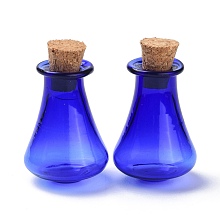 Honeyhandy Glass Cork Bottles, Glass Empty Wishing Bottles, DIY Vials for Home Decorations, Blue, 17x27mm