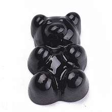 Honeyhandy Resin Cabochons, Bear, Black, 17x12x7mm