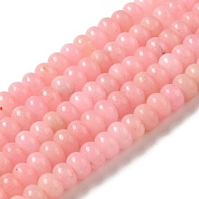 Natural Jade Beads Strands, Dyed, Rondelle, Pearl Pink, 8x5mm, Hole: 1mm, about 74pcs/strand, 15.15 inch(38.5cm)