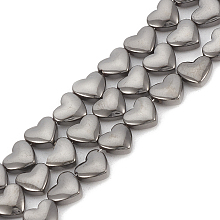 Honeyhandy Electroplate Non-magnetic Synthetic Hematite Beads Strands, Heart, Gunmetal Plated, 6x5.5x3mm, Hole: 1mm, about 70pcs/strand, 15.7 inch