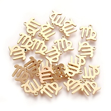 Honeyhandy 304 Stainless Steel Charms, Constellation/Zodiac Sign, Real 18K Gold Plated, Virgo, 9.7x10x1mm, Hole: 0.8mm