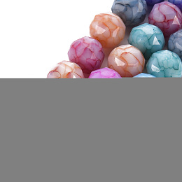 Arricraft Opaque Baking Painted Glass Beads Strands, Imitation Stones, Faceted, Round, Colorful, 12x11mm, Hole: 1.5mm, about 32pcs/strand, 13.90 inch(35.3cm)