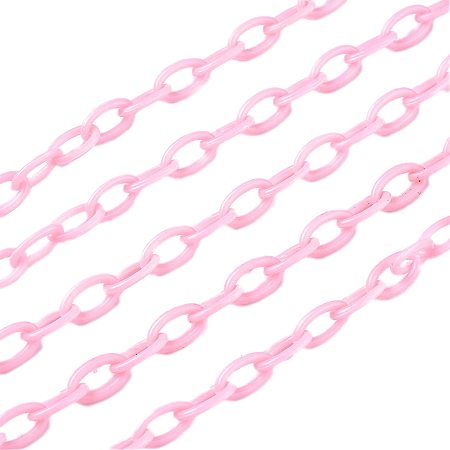 Pandahall Elite 5 Strands Plastic Cable Chains Links Pink Eyeglass Chain Sunglasses Holder Eyewear Retainer Strap Necklaces Chain for Women and Men (16 Inches)