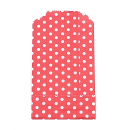 Honeyhandy Kraft Paper Bags, No Handles, Storage Bags, White Polka Dot Pattern, Wedding Party Birthday Gift Bag, Red, 15x8.3x0.02cm