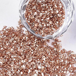 Honeyhandy Plated Glass Seed Beads, For Nail Art Decoration Accessories, No Hole/Undrilled, Chips, Dark Salmon, 2~7x1~5x0.5~2mm, about 450g/bag