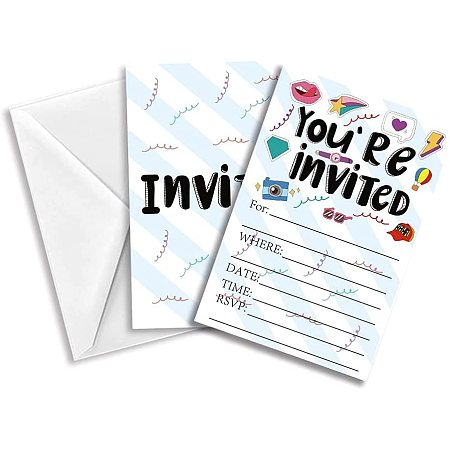 ARRICRAFT Invitations with Envelopes 30 Sheet Fill-in Party Theme Invites Wedding Invitation Kit for Wedding, Bridal Shower, Baby Shower, Birthday Invitations, 15x10 cm