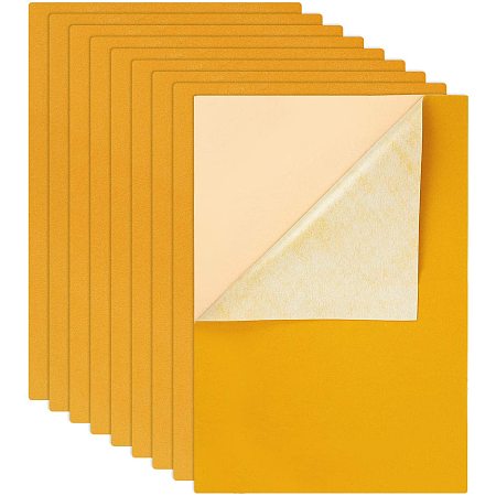 BENECREAT 12PCS Velvet (Gold) Fabric Sticky Back Adhesive Felt Sheet11.5