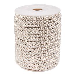 PandaHall Elite 5mm/ 18 Yards Twisted Cord Rope Nylon Twisted Cord Trim Thread String for Home Décor Curtain Tieback, Honor Cord (BlanchedAlmond)