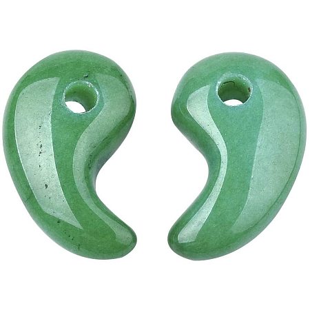 CHGCRAFT About 10pcs Natural Malaysia Jade Pendants Magatama Charm Small Hole Findings Smooth Surface Pendant for DIY Jewelry Making