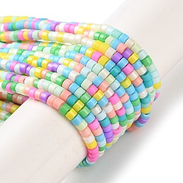 Honeyhandy Handmade Czech Lampwork Beads Strands, Disc Beads, Colorful, 2.5x2mm, Hole: 1mm, about 224pcs/strand, 15.55 inch(39.5cm)