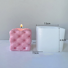 Honeyhandy DIY Rhombus Pattern Sofa Chair Candle Food Grade Silicone Molds, for 3D Scented Candle Making, White, 7.5x7.5x6.5cm