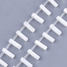 Honeyhandy Natural Freshwater Shell Beads, Top Drilled Beads, White, Letter.I, 10x2.5x3mm, Hole: 0.8mm