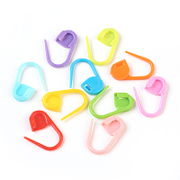 Honeyhandy Eco-Friendly ABS Plastic Knitting Crochet Locking Stitch Markers Holder, Mixed Color, 22x11x3mm, Pin: 1mm
