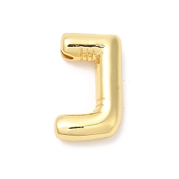 Honeyhandy Eco-Friendly Rack Plating Brass Pendants, Long-Lasting Plated, Lead Free & Cadmium Free, Real 18K Gold Plated, Letter Charm, Letter J, 21~23x13~26x4.5~5.5mm, Hole: 2.5~3.5x1.5~2mm