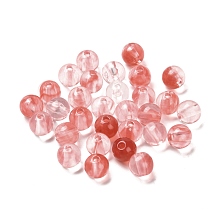 Imitation Jade Acrylic Beads, Round, Salmon, 8mm, Hole: 1.8mm, about 1886pcs/500g