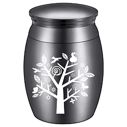 CREATCABIN Alloy Cremation Urn Kit, with Disposable Flatware Spoons, Silver Polishing Cloth, Velvet Packing Pouches, Tree of Life Pattern, 40.5x30mm, 1pc