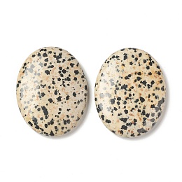 Honeyhandy Natural Dalmatian Jasper Worry Stone for Anxiety Therapy, Oval Thumb Stone, 45x34~35x7~8.5mm