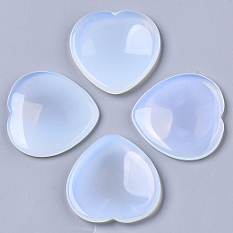 Honeyhandy Opalite Thumb Worry Stone, Pocket Palm Stones, for Healing Reiki Stress Relief, Heart Shape, 39~40x39~40x5~6mm