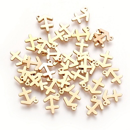 Honeyhandy 304 Stainless Steel Charms, Constellation/Zodiac Sign, Real 18K Gold Plated, Sagittarius, 9.5x8x1mm, Hole: 0.8mm