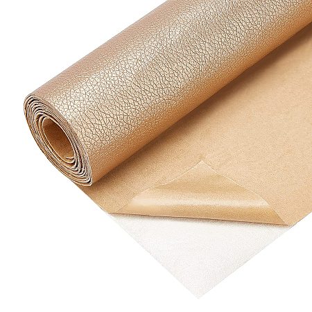 BENECREAT 11.8x53 Inch Adhesive Leather Repair Patch for Sofa Couch Car Seat Furniture (Dark Goldenrod, 0.1cm Thick)