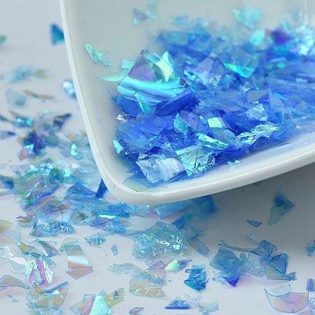 Honeyhandy Plastic Candy Sequins/Paillette Chip, UV Resin Filler, for Epoxy Resin Jewelry Making, Cornflower Blue, 2~20x2~16mm