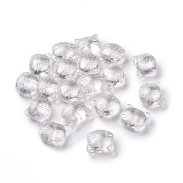 Honeyhandy Glass Beads, for Jewelry Making, Cat, Silver, 12.5x14x6.5mm, Hole: 1mm