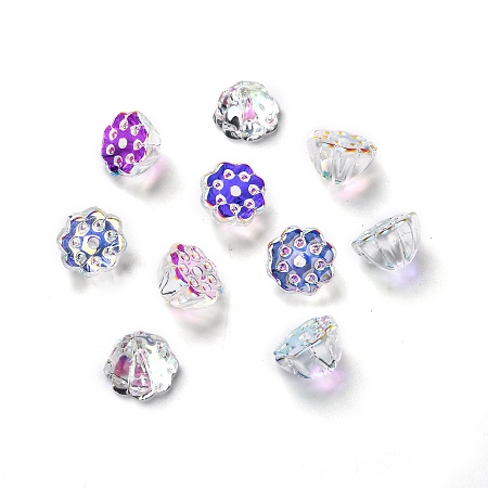 ARRICRAFT Transparent Glass Beads, Lotus Pod, Clear AB, 10.5x6.5mm, Hole: 1.4mm
