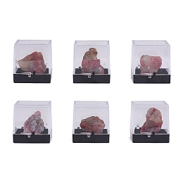 Honeyhandy Nuggets Natural Tourmaline, Rough Raw Stone Home Display Decorations, with Packing Box, 13~34x5~27x5~27mm, 6pcs/box